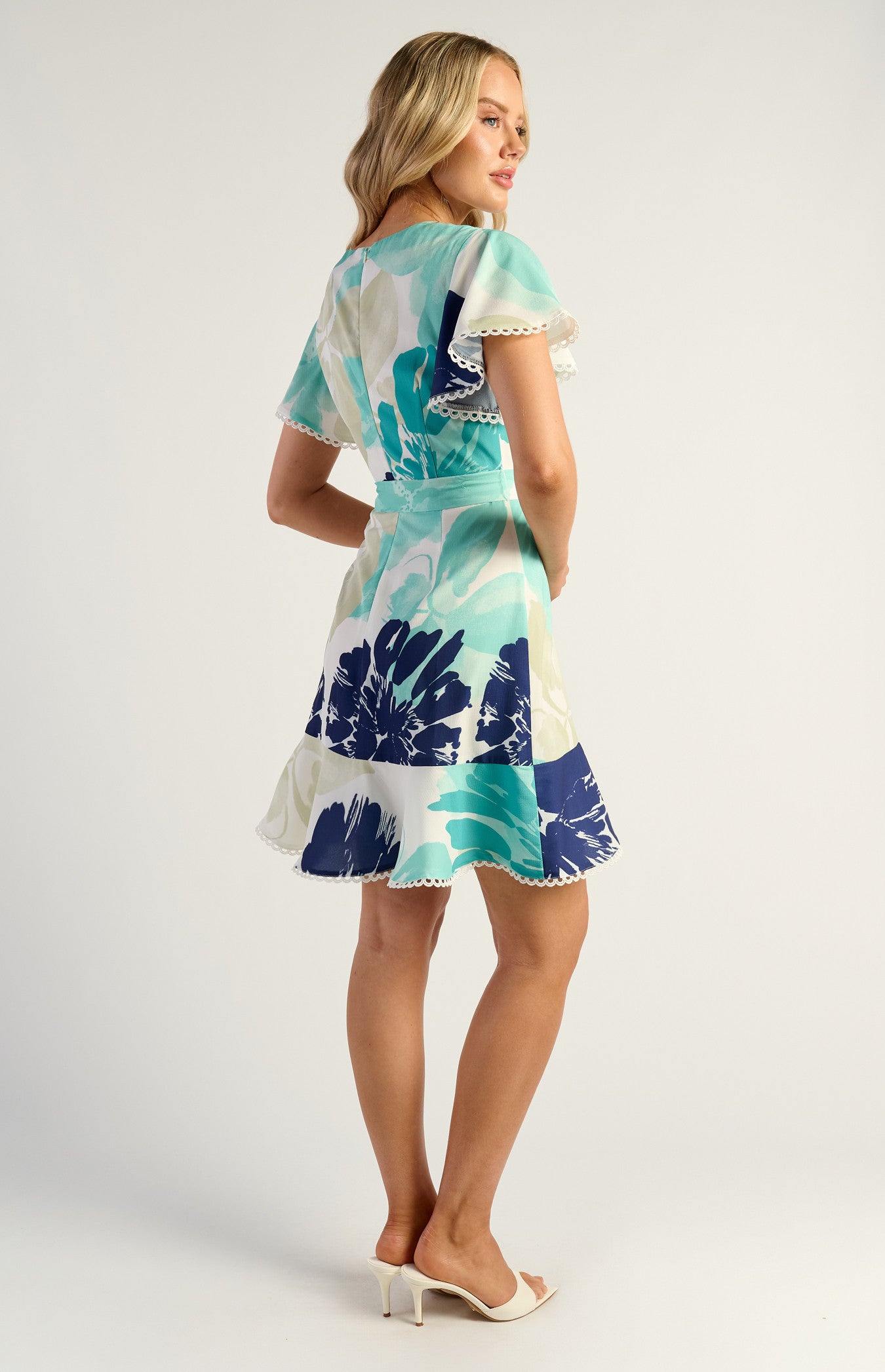 Style State / Lace Trim Teal Dress