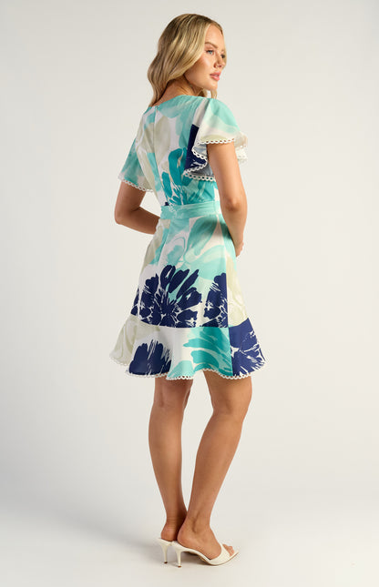 Style State / Lace Trim Teal Dress