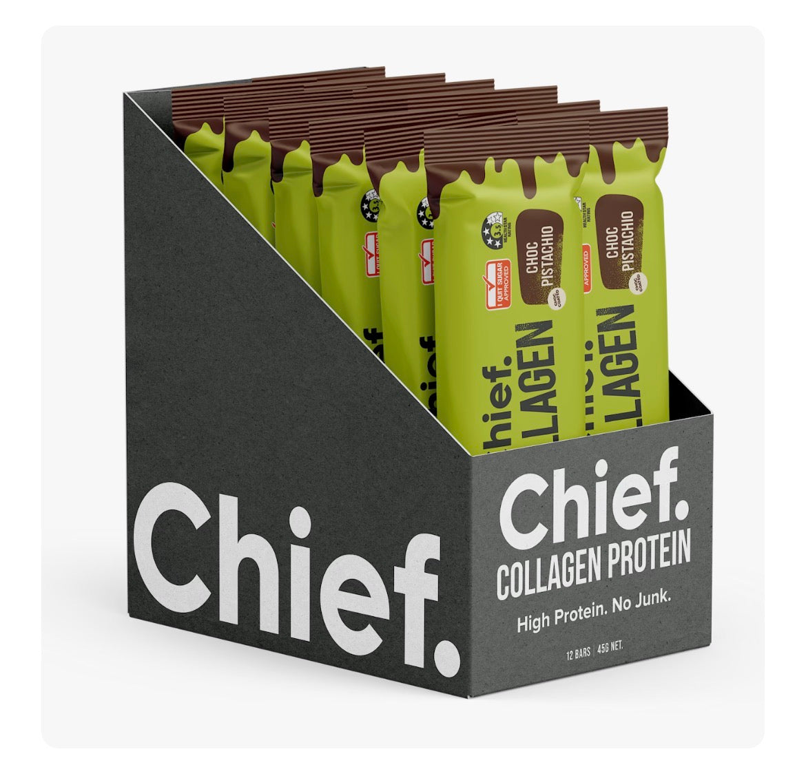 Chief Nutrition | Collagen Protein Bars - Choc Pistachio