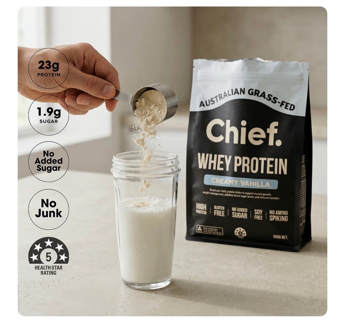 Chief Nutrition | Grass-fed Whey Protein Powder