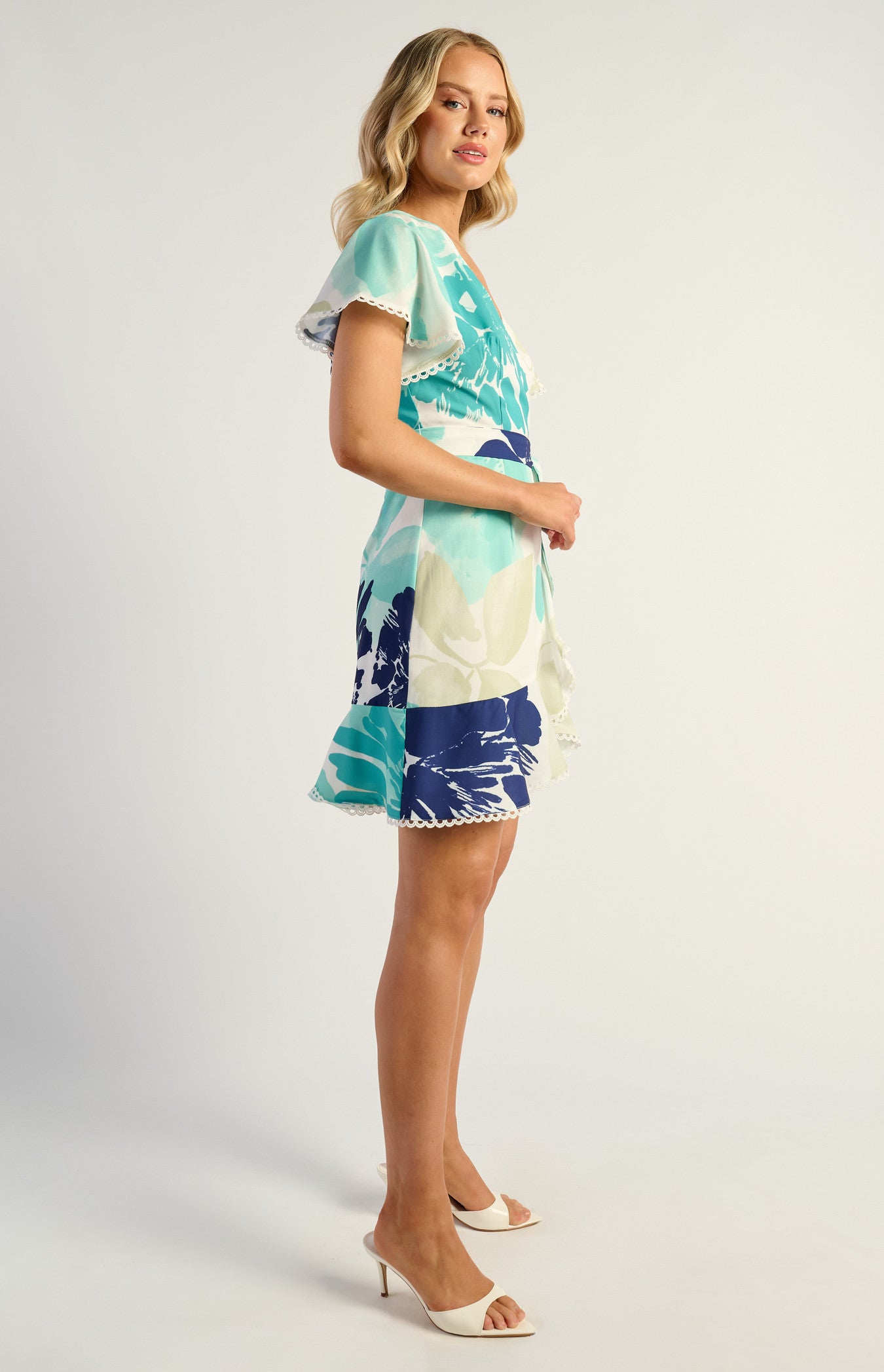 Style State / Lace Trim Teal Dress