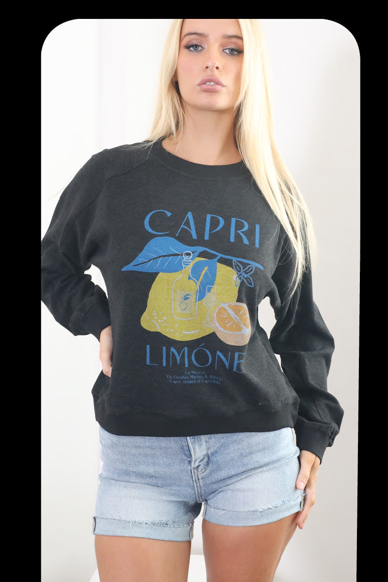 Capri limon jumper- charcoal