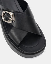 BONANZA BLACK WEDGE HEELS