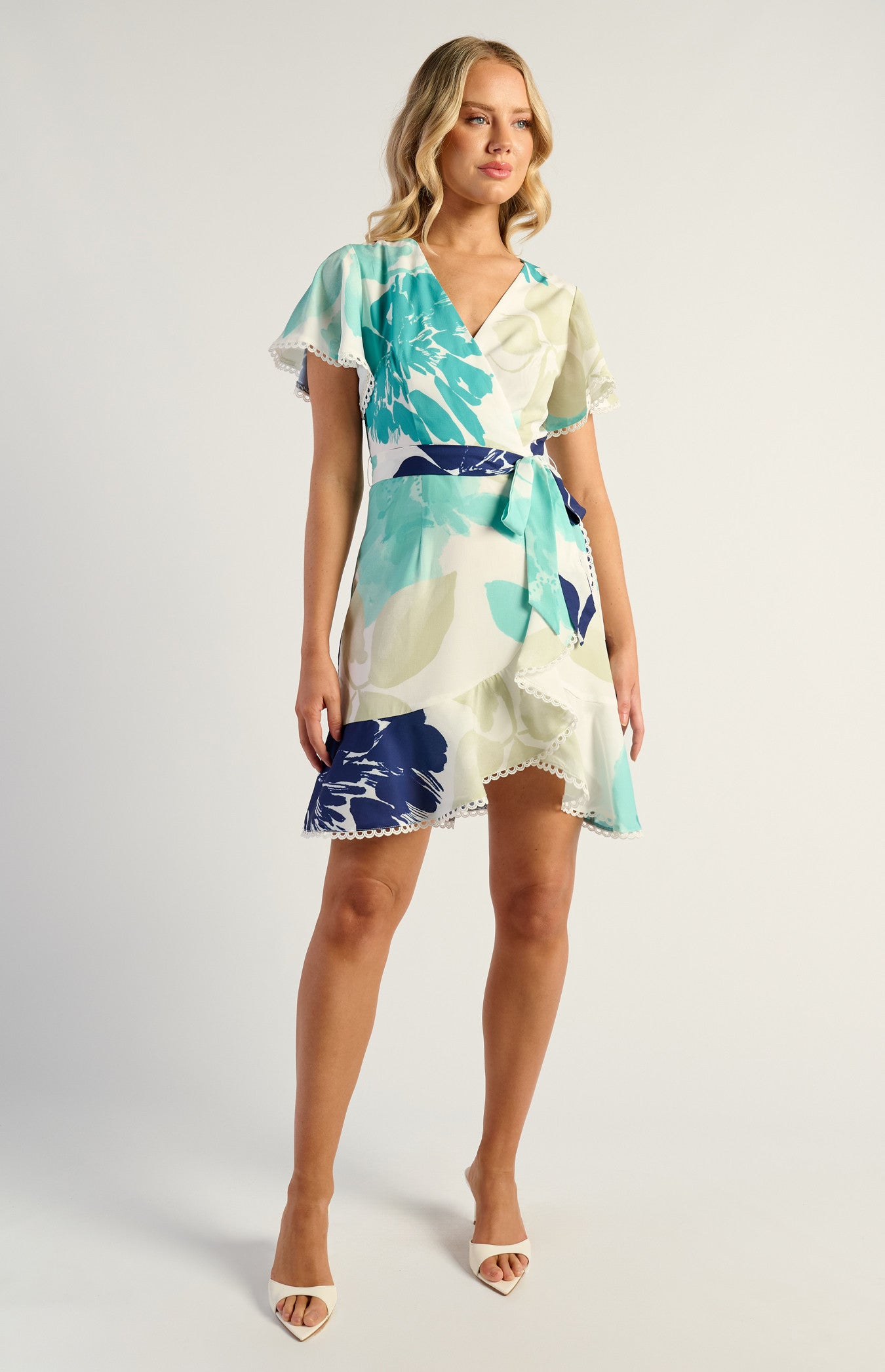 Style State / Lace Trim Teal Dress