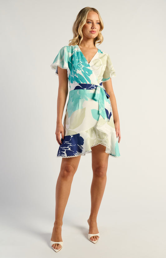 Style State / Lace Trim Teal Dress