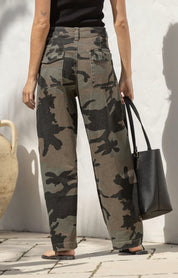 Country Denim | Stretch camo barrell jean- khaki