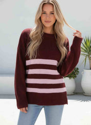 Burgundy / Pink Knit