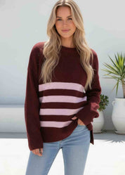 Burgundy / Pink Knit