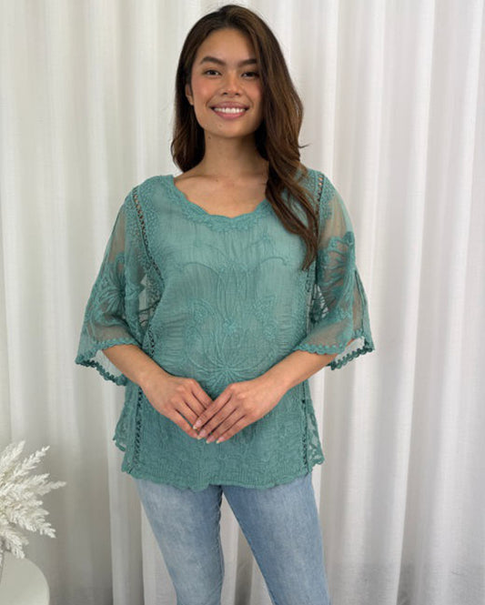 Leah lace top