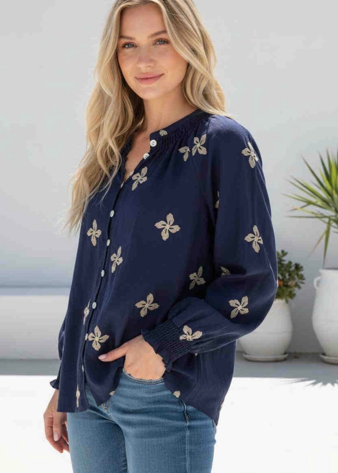 Steph blouse-navy