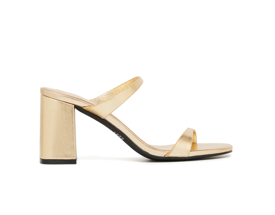 Therapy shoes|Kirra heel gold metallic