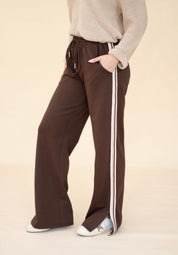 Jay pants - chocolate with cream stripe