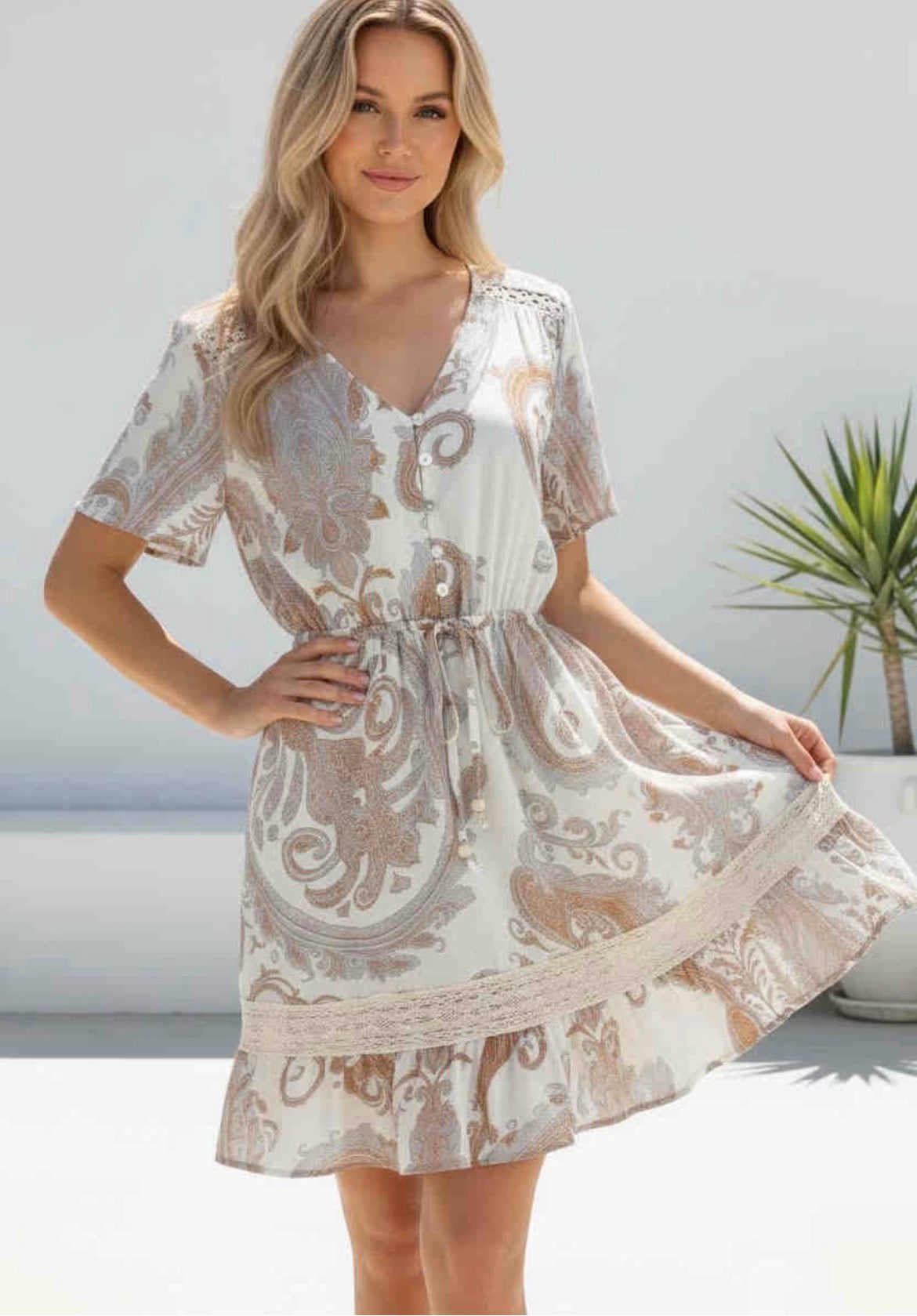 Blush multi dress