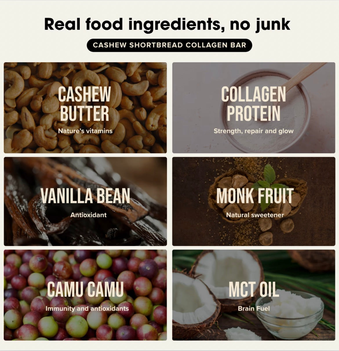 Chief nutrition | Collagen Protein Bar - Cashew Shortbread