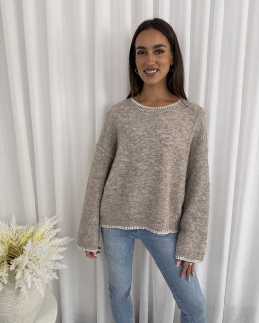 Taupe knit jumper