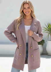 Mauve knit cardi