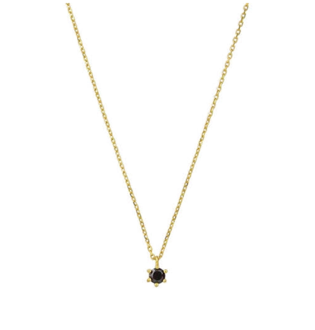 Black Ariel Necklace- Sterling Silver