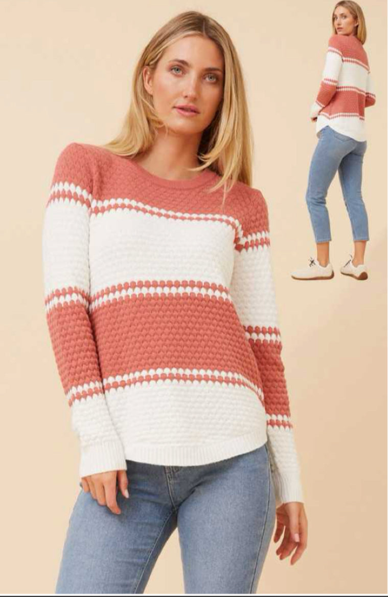 Stitch pullover- Rosewood