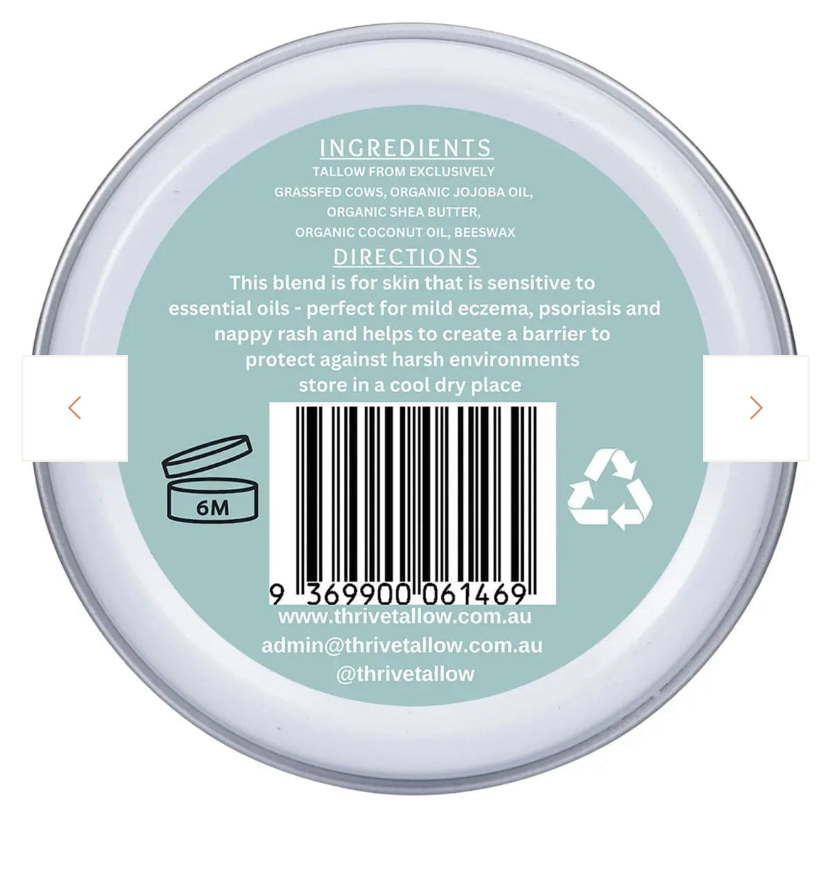 Tallow Based Moisturiser Unscented 70ml