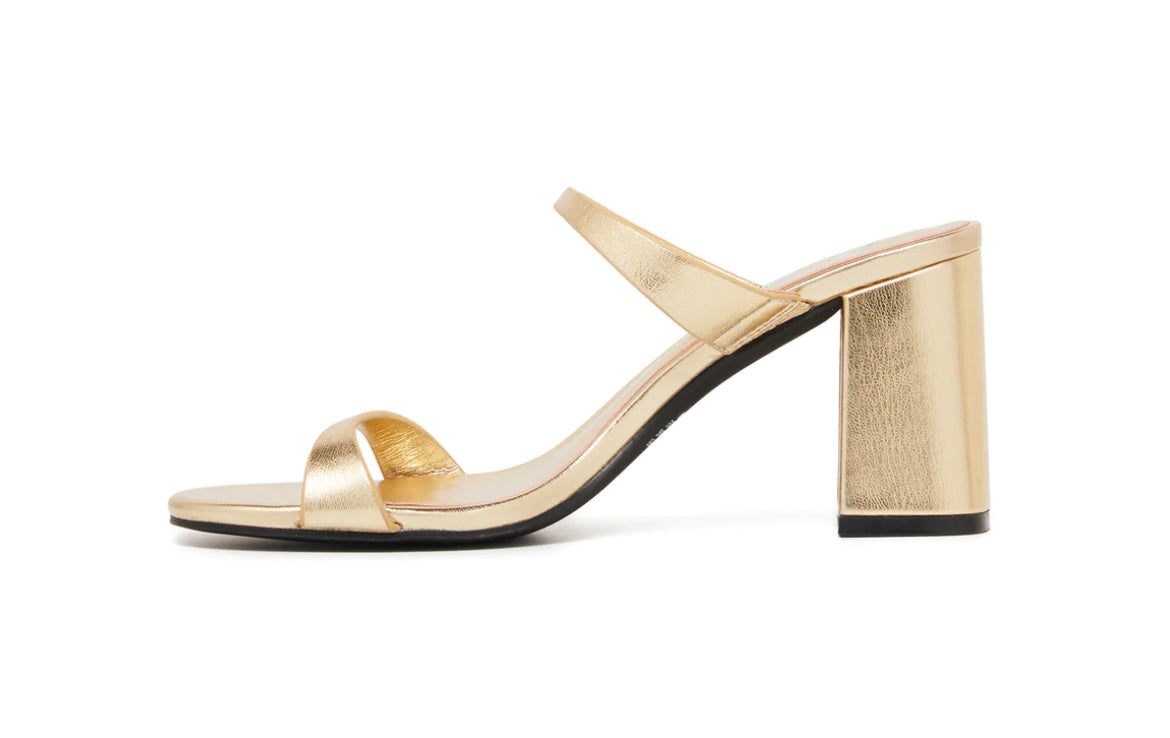 Therapy shoes|Kirra heel gold metallic