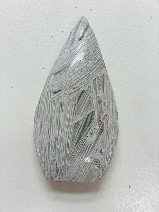 White Mexican lace agate flame