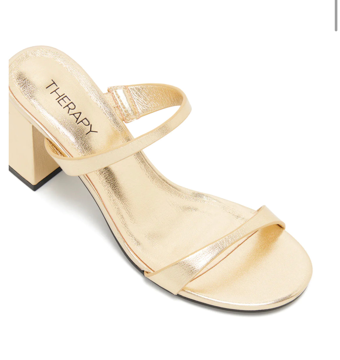 Therapy shoes|Kirra heel gold metallic