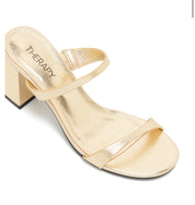 Therapy shoes|Kirra heel gold metallic