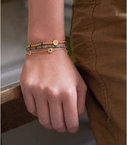 North Star Enamel Bead Bracelet
Gold Plated