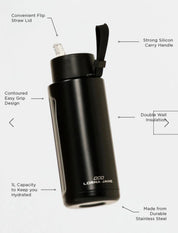 Essential insulated water bottle- Black