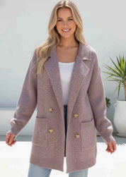 Mauve knit cardi