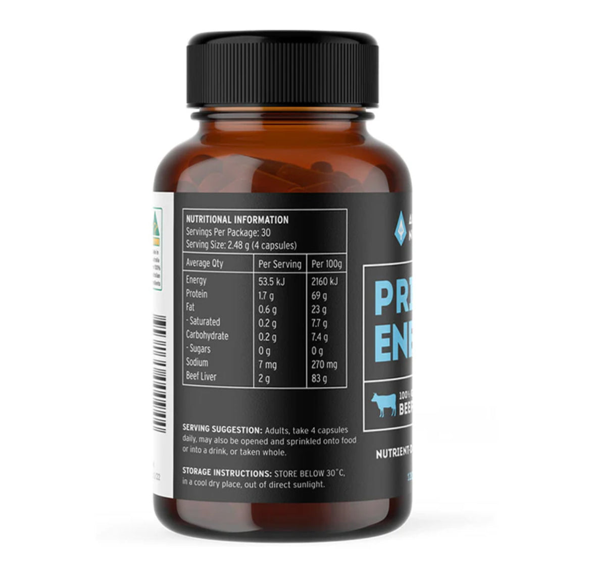 Primal Energy - Grass Fed Beef Liver - Capsules & Powder