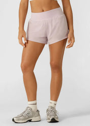 Stretch & Stride Pocket Run Short- pale orchid lilac