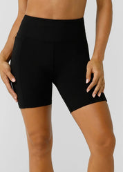 Amy Phone Pocket Tech Bike Short- Black