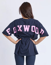 Interval Tee Navy With Neon Pink