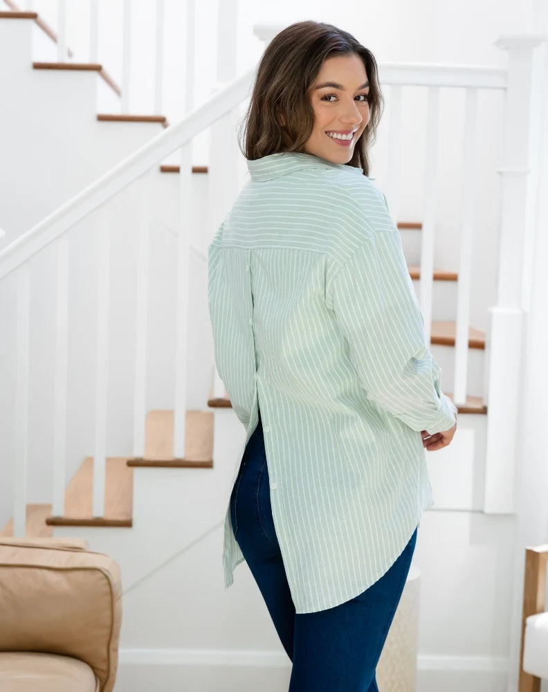 Sage stripe shirt