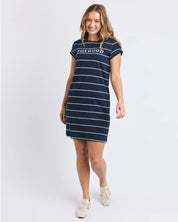 Caleb Stripe Dress Navy/White Stripe