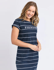 Caleb Stripe Dress Navy/White Stripe