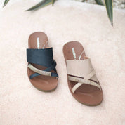 Los Cabos|Bride Sandals- BLKRAFFIA