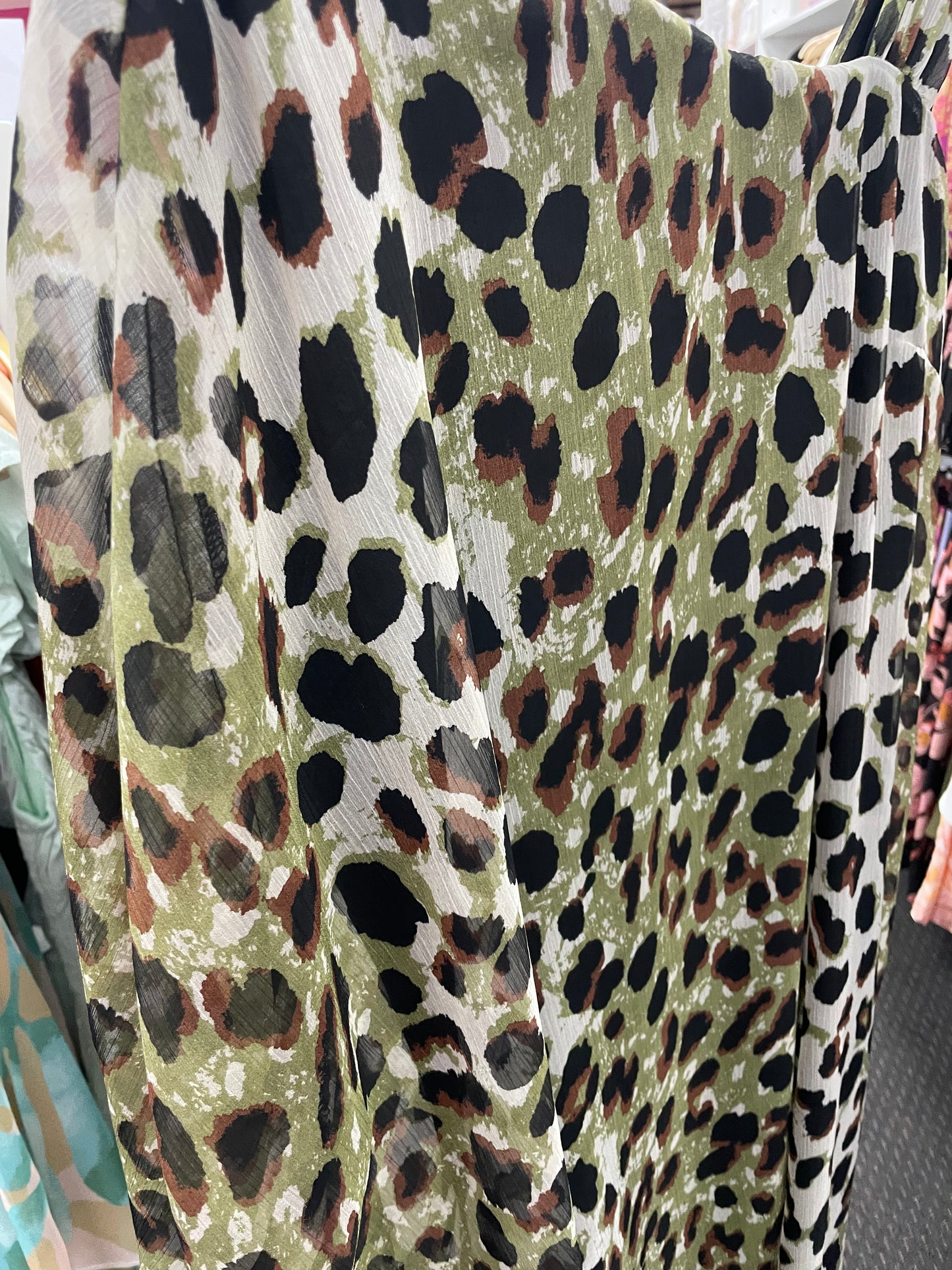 Print chiffon overlay dress