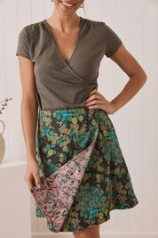 Chameleon Reversible Skirt - Blossom & Lavender