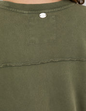 Washed Simplified Crew- Khaki