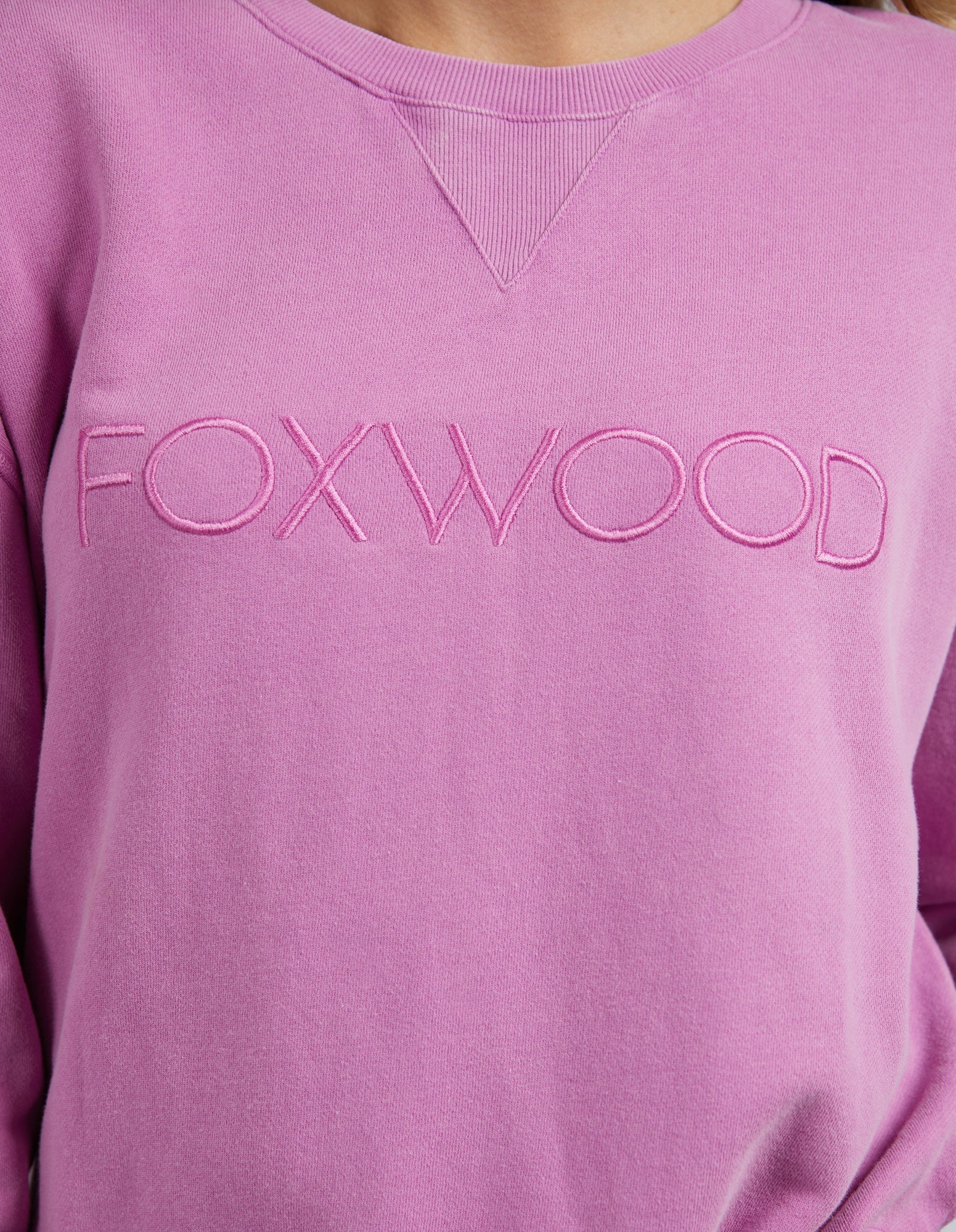 Washed Simplified Crew- Fuschia