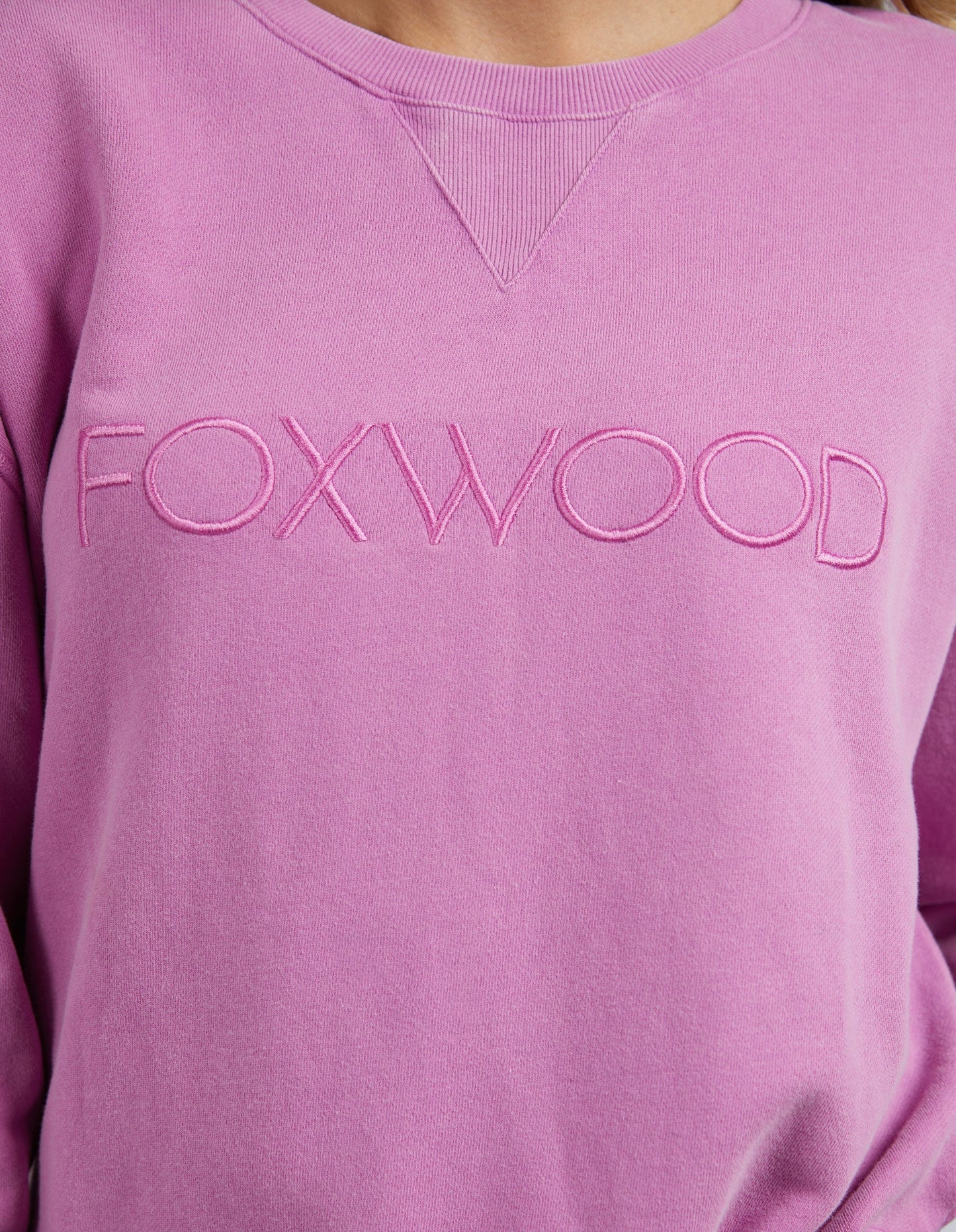 Washed Simplified Crew- Fuschia