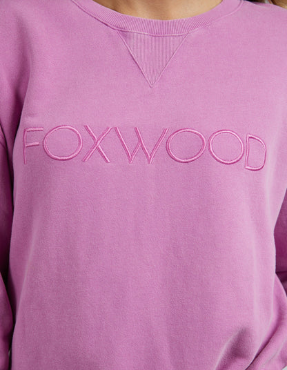 Washed Simplified Crew- Fuschia