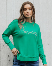 Simplified Metallic Crew- Bright Green