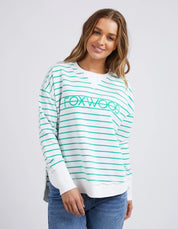 Simplified Stripe Crew- Green