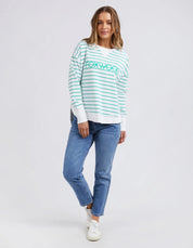 Simplified Stripe Crew- Green