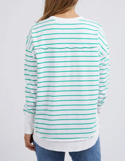 Simplified Stripe Crew- Green