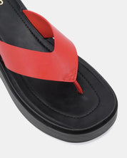 BERRI RED WEDGE SANDALS