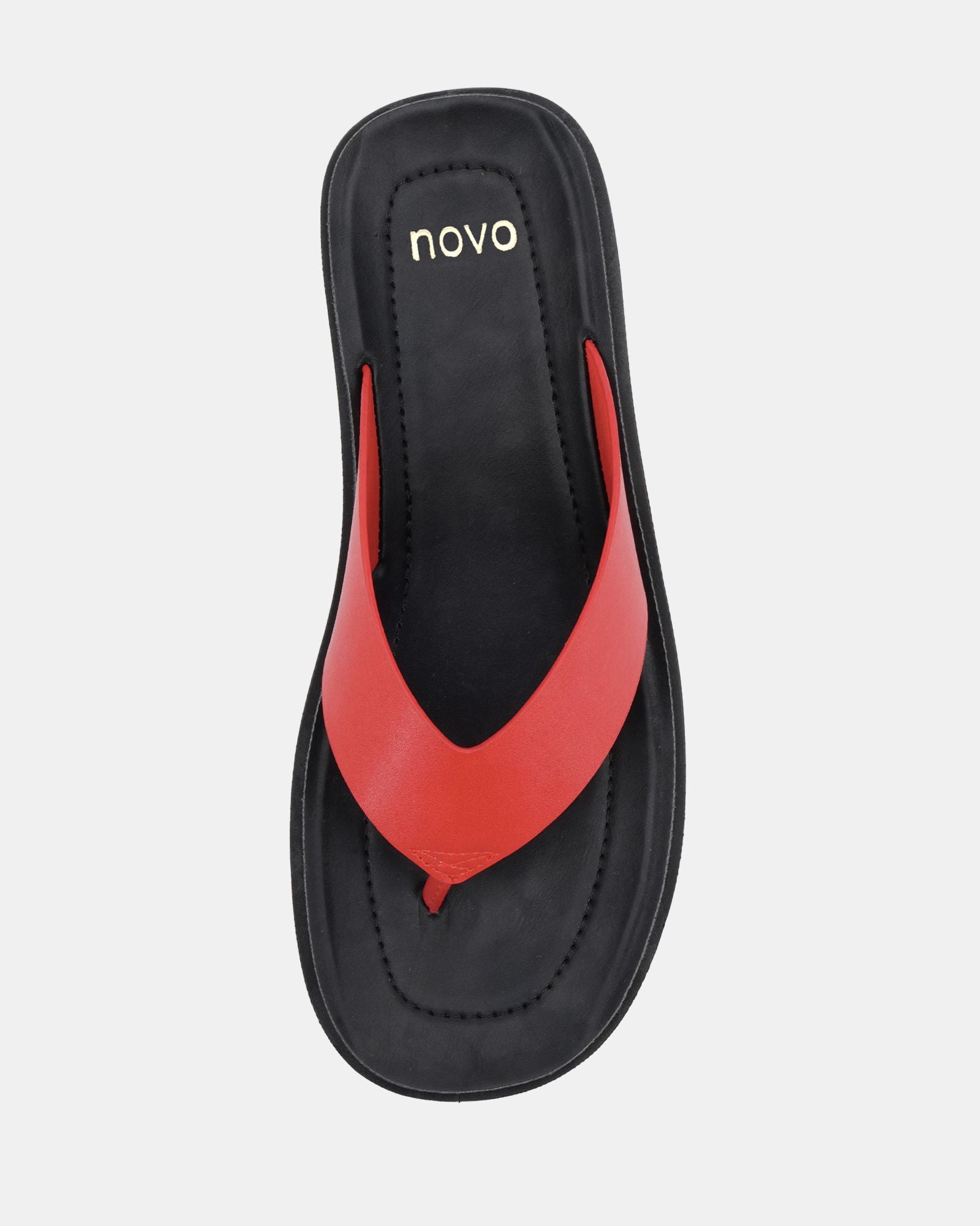 BERRI RED WEDGE SANDALS